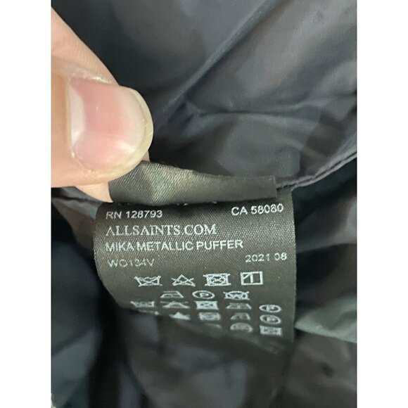 AllSaints Mika Metallic Puffer Gold Womens Size 4 - Picture 11 of 12